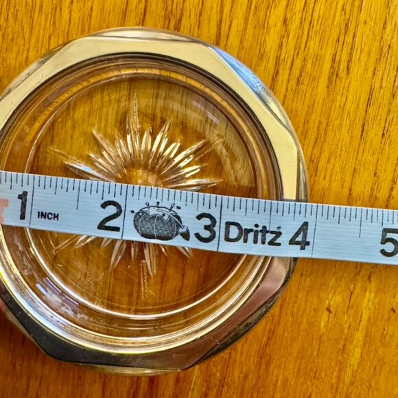MCM Vintage Set of Glass and Silver Plated Steel Sunburst Drink Coasters - Picture 8 of 9